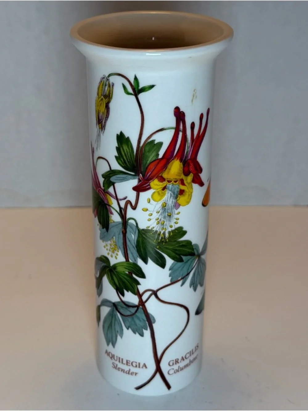 Vintage Portmeirion Botanic Garden Bud Vase Aquilegia Gracilis Slender Columbine